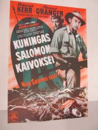 Kuningas Salomon kaivokset - Kung Salomons skatt -elokuvajuliste, Deborah Kerr, Stewart Granger, Compton Bennett