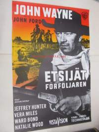 Etsijät - Förföljaren -elokuvajuliste, John Wayne, Jeffrey Hunter, John Ford