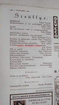 Kotiliesi 1930 nr 12 juhannus (kansi Martta Wendelin tyttö ja kissa -aihe), Takakannessa värimainos Orvo-saippua. Artikkeli ja 8 kuvaa aiheesta: kuisti (mm