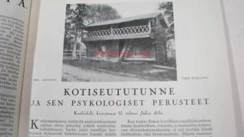 Kotiliesi 1930 nr 12 juhannus (kansi Martta Wendelin tyttö ja kissa -aihe), Takakannessa värimainos Orvo-saippua. Artikkeli ja 8 kuvaa aiheesta: kuisti (mm