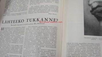 Kotiliesi 1930 nr 12 juhannus (kansi Martta Wendelin tyttö ja kissa -aihe), Takakannessa värimainos Orvo-saippua. Artikkeli ja 8 kuvaa aiheesta: kuisti (mm