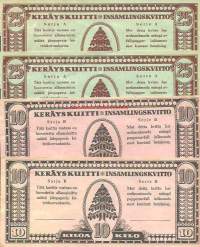 Jätepaperin keräyskuitti,  2 kpl 10 kg ja 2 kpl 25 kg yht 4 kpl