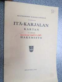 Itä-Karjalan kartan (Akateeminen Karjala-Seura AKS julkaissut 1934) paikannimien luettelo