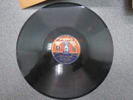 Columbia Olympia 1940 (Helsinki) etiketti - Piällysmies -polkka, Savotan Sanni -jenkka -savikiekkoäänilevy, 78 rpm