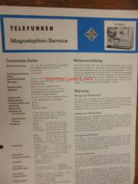 Telefunken Magnetophon service M 204 E - Huolto-ohje