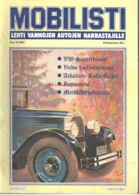 Mobilisti 1991 no 3 VW Sonderbussit, Volvo harrasteautona, Askolinin Rolls-Royce, Reproautot, Merkkikerholuettelo