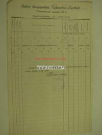 Salon kauppalan taksoitusluettelo E &amp; J Leino Maanviljelyskonetehdas 1923 -asiakirja