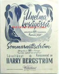 Nuotit - Harry Bergström: Unelma kesäyössä. Lauluvalssi elokuvasta Synnin jäljet