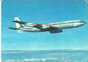 Boeing 707 B Intercontinental  lentokone  postikortti  - lentokonepostikortti kulkenut 12.7.1971