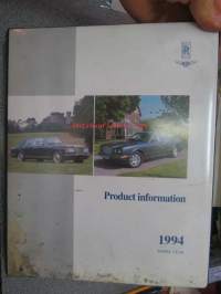 Rolls Royce, Bentley 1994 model year product information -jälleenmyyjille tarkoitettu tuotetietokansio