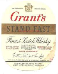 Grant´s Stand Fast   Whisky  - viinaetiketti.