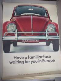 Volkswagen of America Inc. 1965; Have a familiar face waiting for you in Europe -mainosjuliste